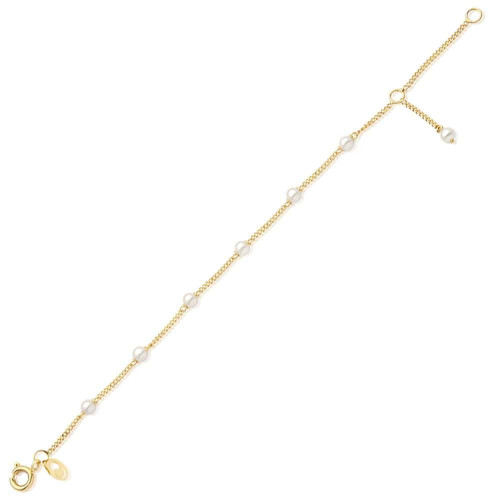 Pulseira infantil de ouro amarelo 18k com Pérolas 