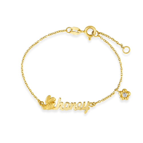 Pulseira infantil de ouro 18k Honey 