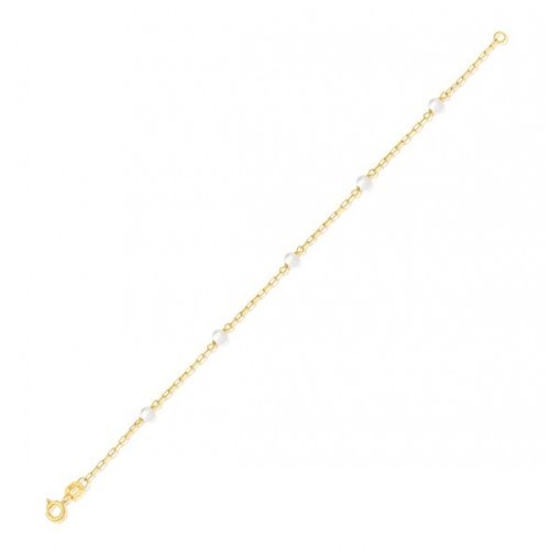 Pulseira infantil de ouro amarelo 18k com Pérolas