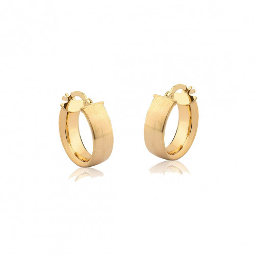 Brinco argola fosca de Ouro amarelo 18k