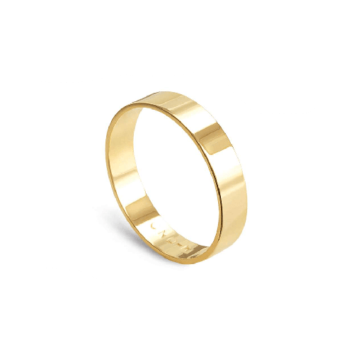 Aliança de ouro 18k reta 4mm