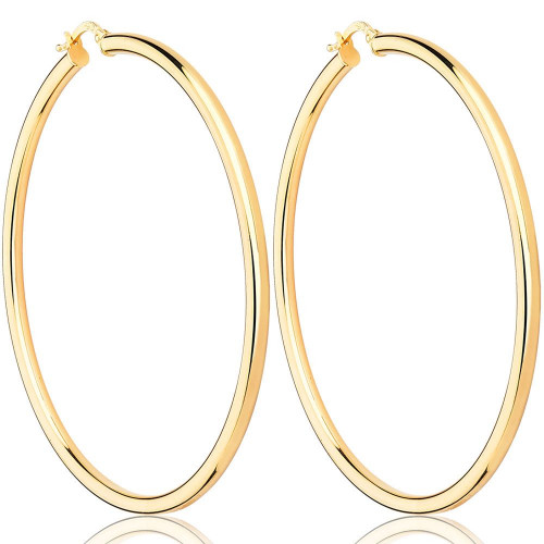 Brinco argola de ouro amarelo 18k - Grande