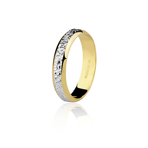 Aliança de ouro 18k bodas de prata (4.4mm)