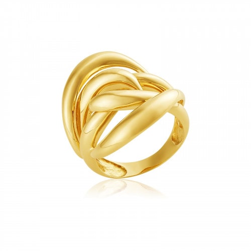 Anel de ouro amarelo 18k de aros 