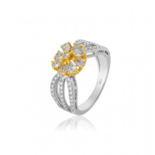 Anel de ouro amarelo com Fancy Yellow e Diamantes - 18K