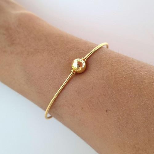 Pulseira bracelete de ouro 18k bola