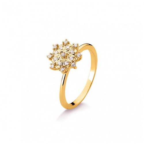 Anel ouro amarelo 18k com diamantes