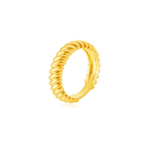 Anel de ouro amarelo 18k torcido