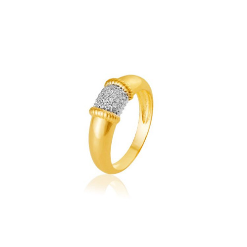 Anel de ouro amarelo com Diamantes - 18k