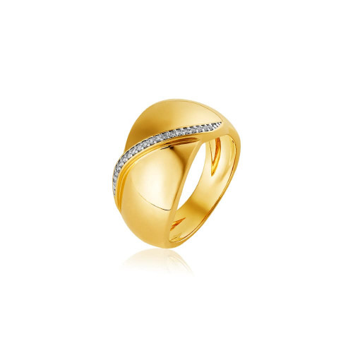 Anel de ouro amarelo com Diamantes - 18K