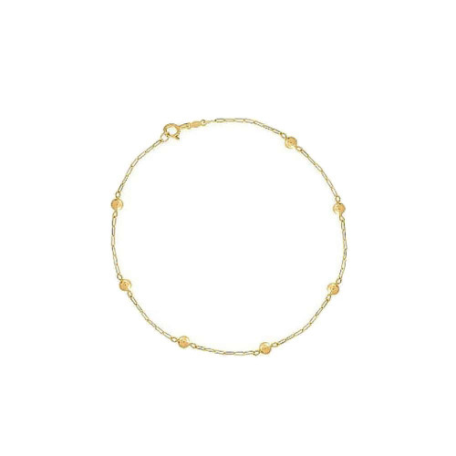 Pulseira de ouro 18k infantil bolinha 3mm