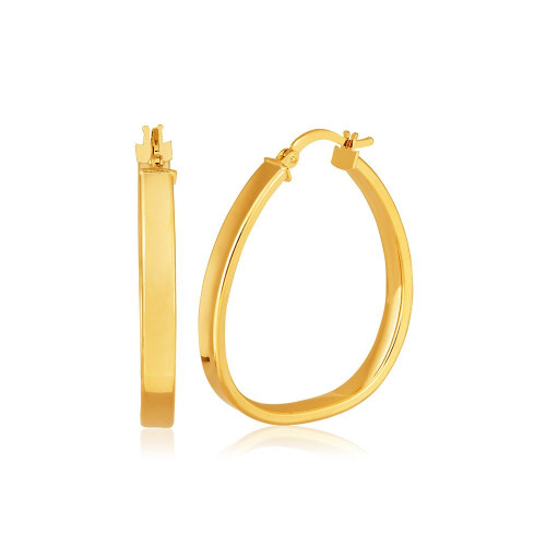 Brinco argola de ouro amarelo 18k côncava 