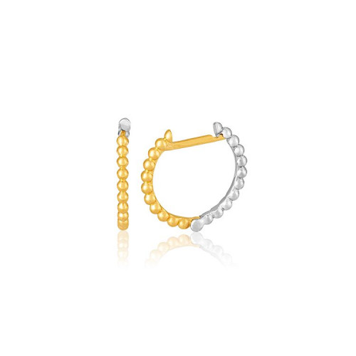 Brinco argola de ouro amarelo e branco 18k 