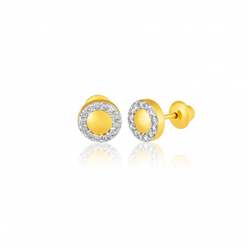 Brinco de ouro amarelo 18k com 0,11 ct de Diamantes