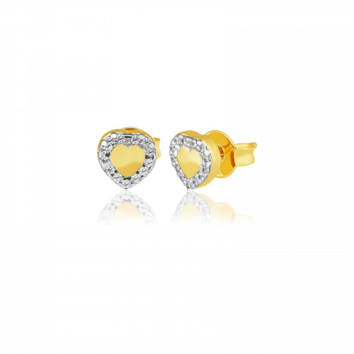 Brinco infantil de ouro amarelo 18k com 0,10 ct de Diamantes