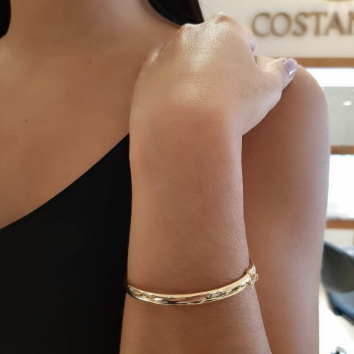 Bracelete de ouro 18k rígida 