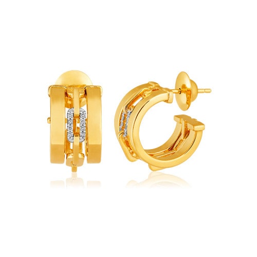 Brinco de ouro amarelo com Diamantes - 18k