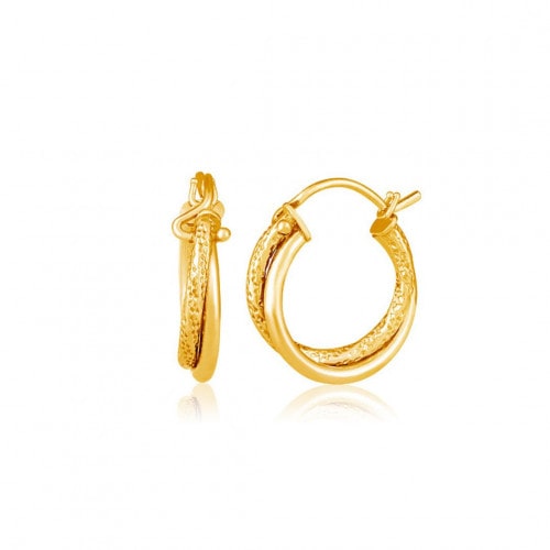 Brinco argola dupla 18k de ouro amarelo