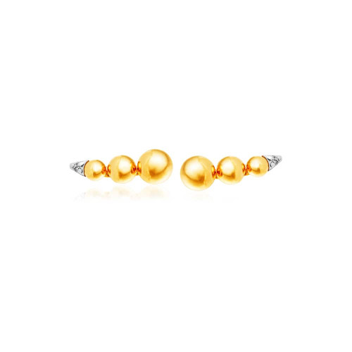 Brinco Earcuff de ouro amarelo 18K com Diamantes