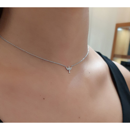 Choker de ouro branco Espírito Santo diamantes 