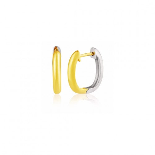 Brinco de ouro amarelo e branco - 18k