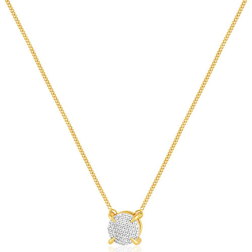 Gargantilha de ouro amarelo 18k  pavê redondo com 0,20 ct de Diamantes