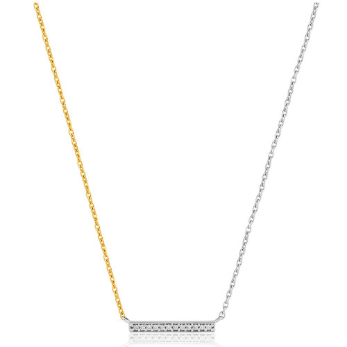 Gargantilha de ouro amarelo e branco 18k com 0,06 ct de Diamantes