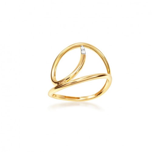 Anel de ouro amarelo 18k 0,01 ct Diamantes