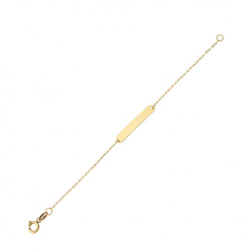 Pulseira de ouro 18k infantil placa elo cartier