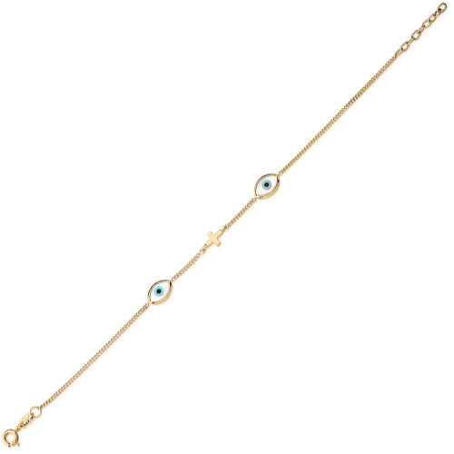 Pulseira feminina Olho Grego ouro 18k