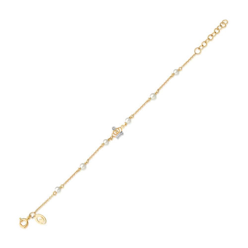 Pulseira infantil de ouro 18k com pérolas