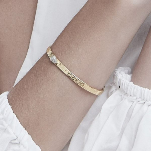 Bracelete de ouro 18k gota brilhantes