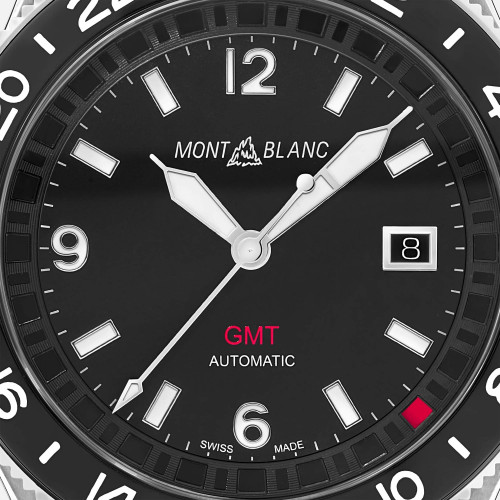 Relógio Montblanc 1858 GMT pulseira de borracha