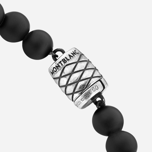 Pulseira Montblanc Onyx-Bead com detalhe de Serpente em prata