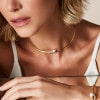 Gargantilha choker de ouro 18k bola com brilhantes-2