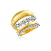 Anel de ouro amarelo 18k aros com Diamantes