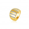 Anel ouro amarelo 18k com frisos de Diamantes - 18K