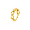 Anel de ouro amarelo 18k com 0,03 ct de Diamantes