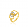 Anel de ouro amarelo 18K  com Diamantes