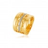 Anel de ouro amarelo com Diamantes - 18k 