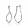 Brinco de Ouro branco com Diamantes - 18K