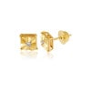 Brinco de ouro 18k quadrado diamantes-1