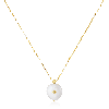 Gargantilha de ouro amarelo - Com Pérola e Diamante - 18k