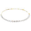 Gargantilha choker de ouro amarelo 18k com Pérolas e Diamantes  - 3