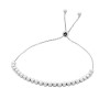 Pulseira de ouro branco 18k feminina bolinhas