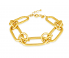 Pulseira de Ouro Amarelo 18K com Elos retangular  