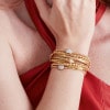 Pulseira Bracelete Ouro amarelo serpente com Diamantes - 18K