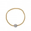 Pulseira Ouro Amarelo de bolinhas e bola com Diamantes - 18K