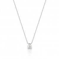 Gargantilha de ouro branco com Diamante - 18K